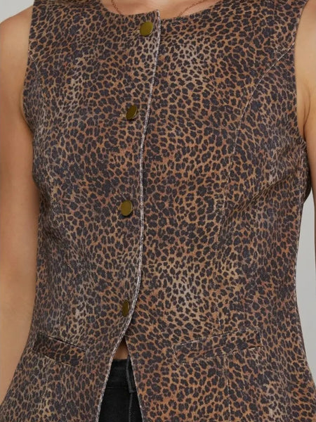 Vest Intentions Top in Leopard