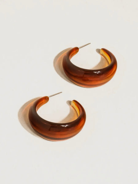 Ines Resin Hoops in Brown