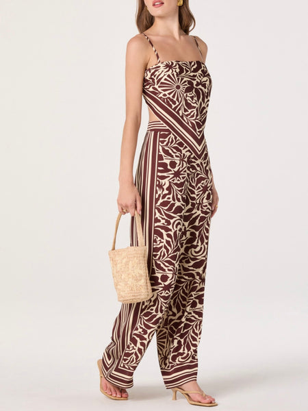 Eva Pants in Brown Tropical