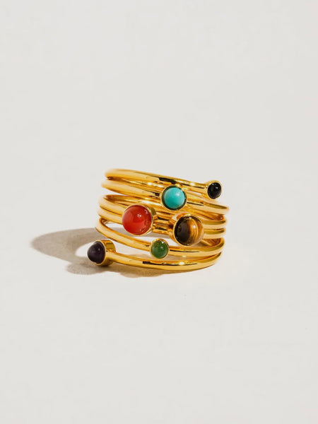 Teigan Rainbow Stone Layered Ring