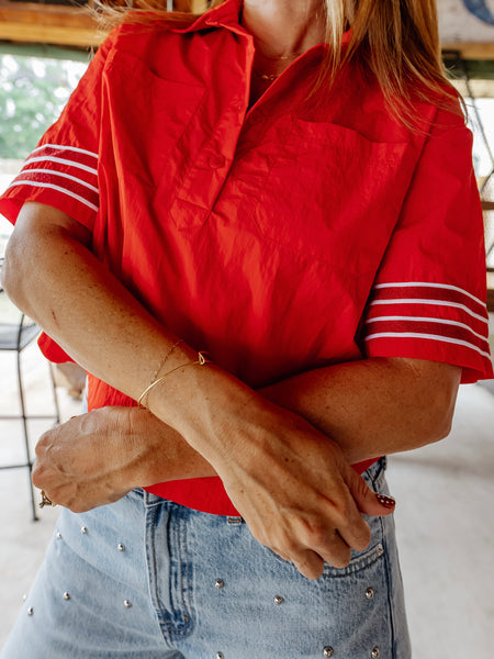 We Love Sports Top in Red