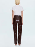 Cassie High Rise Straight Pant in Tobacco Croc
