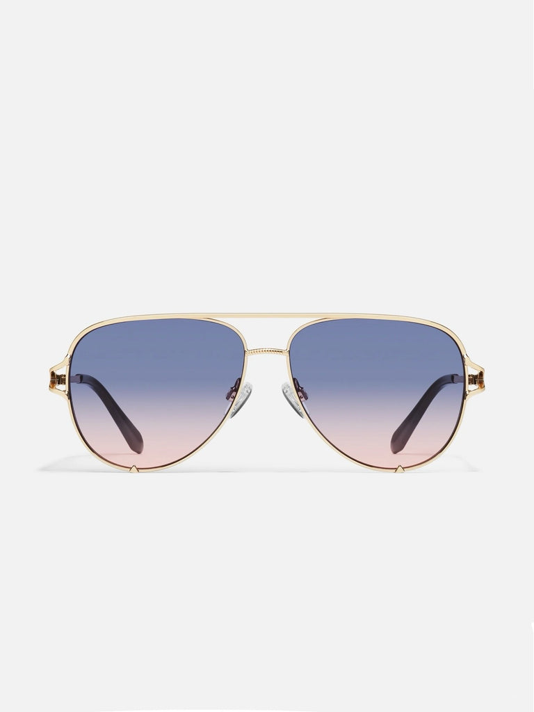 High Key Twist Sunnies in Gold & Blue Rose