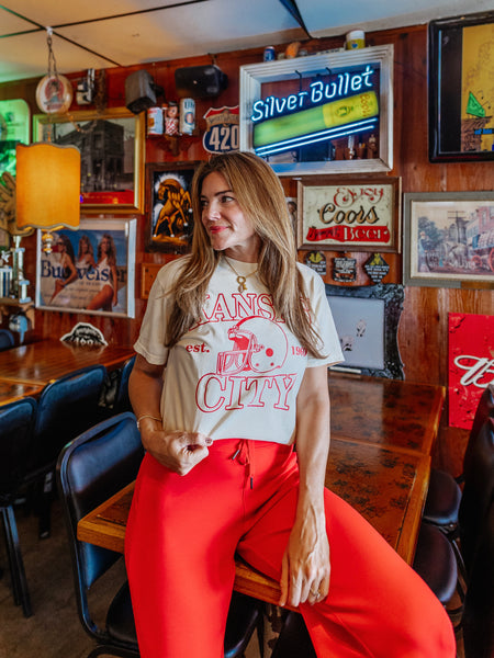 Kansas City 1960 Football Tee in Ivory