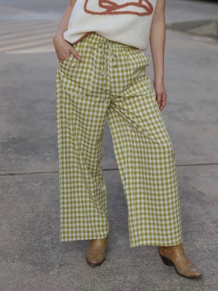 Gingham Goals Pant in Green