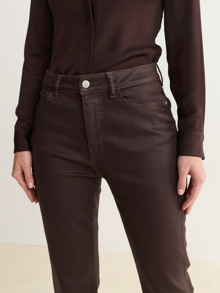 NAO Coated Bootcut in Coated Americano