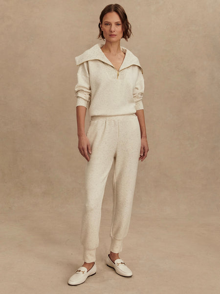 The Slim Cuff Pant 25 in Ivory Marl Fleck