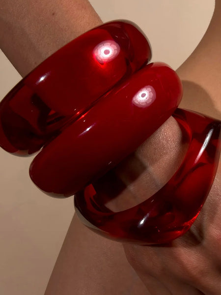 The Formentera Bangle Set in Red