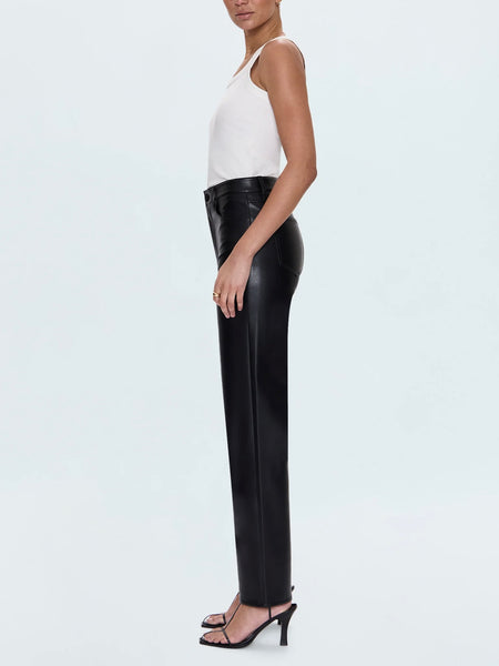 Cassie Faux Leather Pant in Onyx
