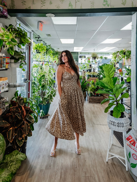 Cheetah Chica Midi in Taupe