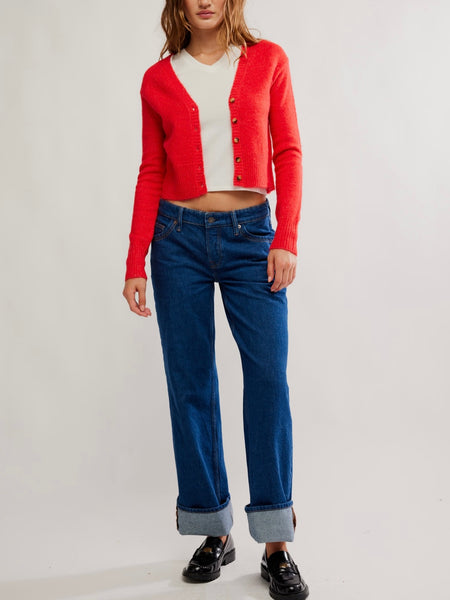 School Girl Cardi in Cherry Pop Melange