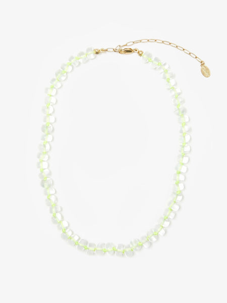 Stone Slice Necklace in Moonstone Multi