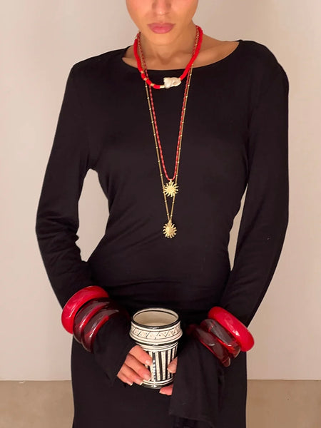 The Formentera Bangle Set in Red