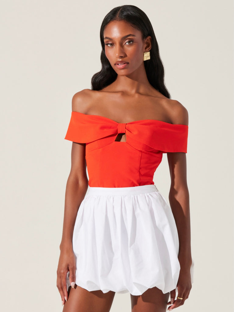 Telayna Top in Orange Red