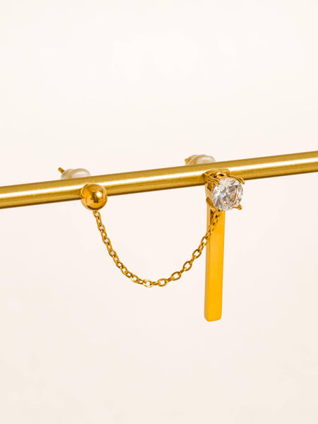 Nola CZ Chain Drop Earring