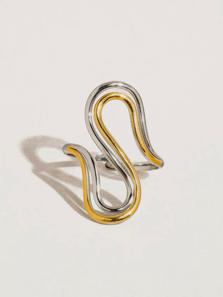 Gurvan Abstract Two-tone Ring