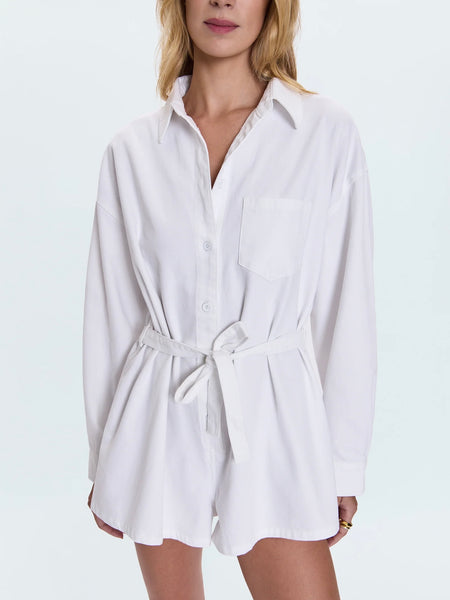 Vance Romper in Vivid White