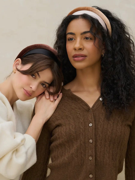 Cream & Camel Satin & Velvet Headbands