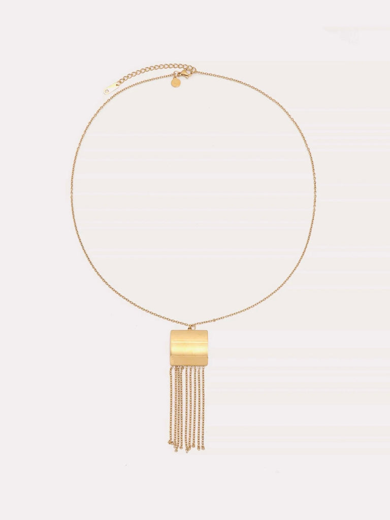 Fringe Pendant Necklace in Gold