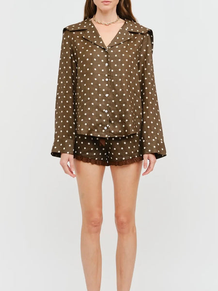 On The Spot Blouse in Brown