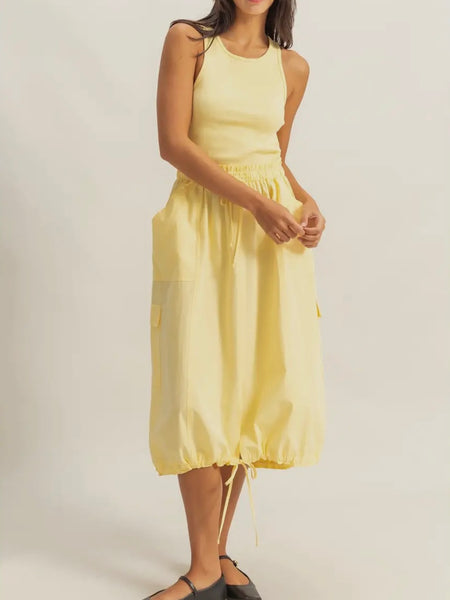 Takes Two To Cargo Dress in Yellow