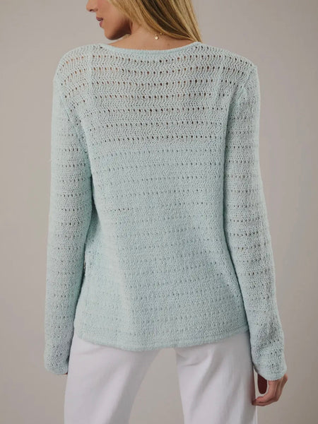 Pointing Fingers Cardi in Aqua