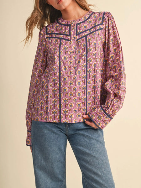 Such A Steph Blouse in Orchid Floral