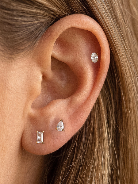 Purete Pearl & Oval CZ Stud Set