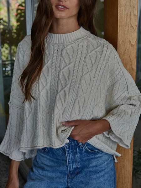 Knit Witted Pullover in Cream