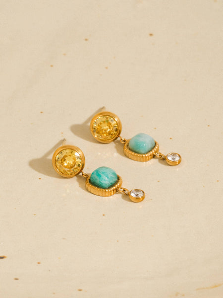 Liberté Drop Earrings in Green