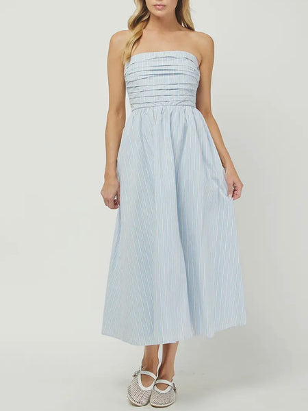 Sandy Strapless Dress in Sky