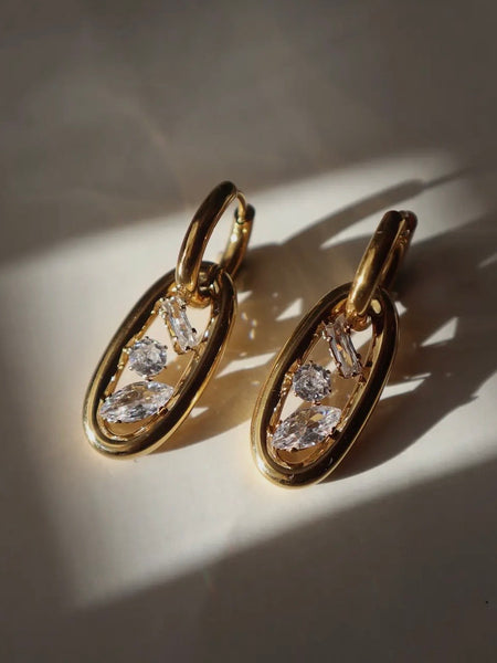 Florence Oval Drop Hoops