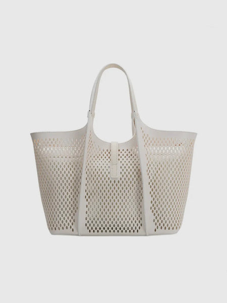Malia Lasercut Bag in Ivory