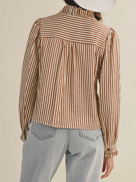 Stripes Are A Neutral Button Up in Pecan