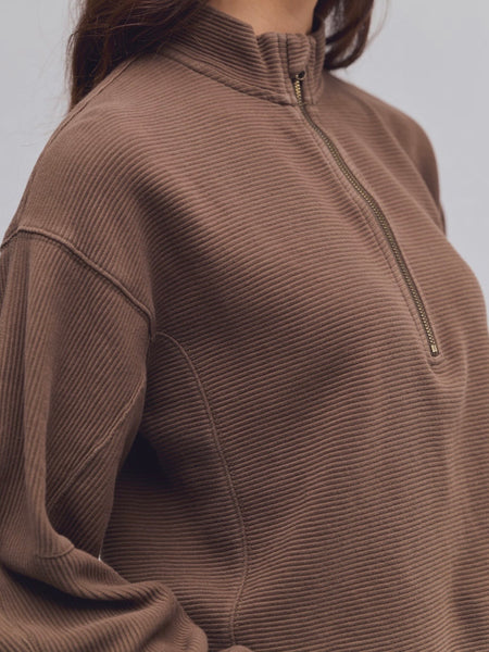 Celeste Quarter Zip in Teak