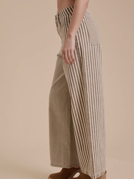 Mixed Feelings Stripe Pants in Brown