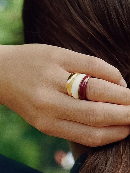 Lottie Enamel Ring in White