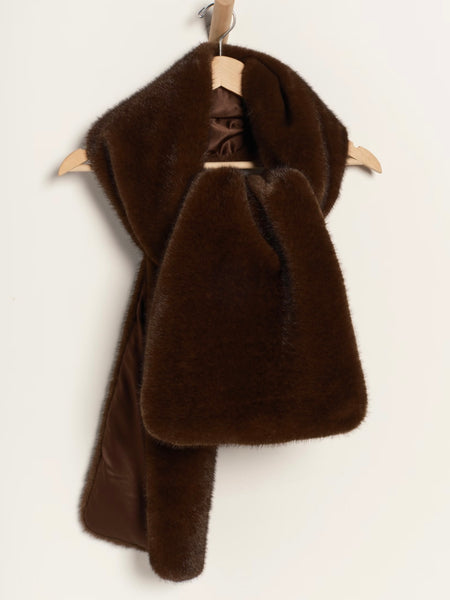 Snow Angel Faux Fur Scarf in Espresso