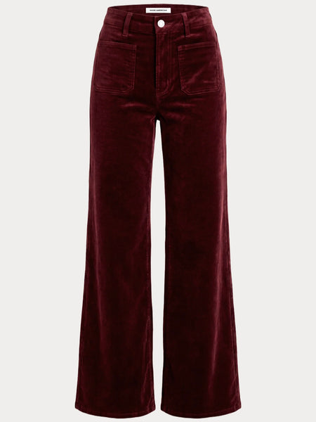 Velvet Good Waist Palazzo Jeans in Berry Noir