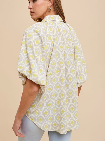 Burst Your Bubble Blouse in Soft Lime