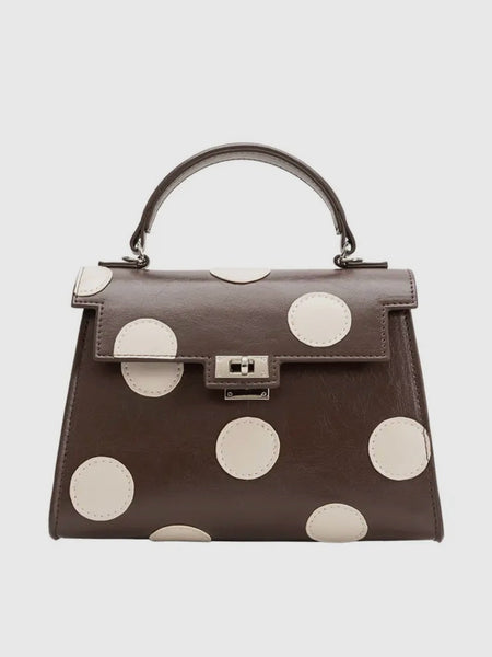 Maisel Top Handle Bag in Chocolate Polka Dot
