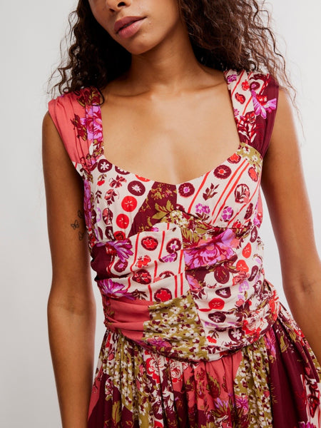 Sasha Maxi Dress in Strawberry Combo