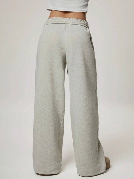 You Want A Fleece Of Me Sweatpants in Light Grey