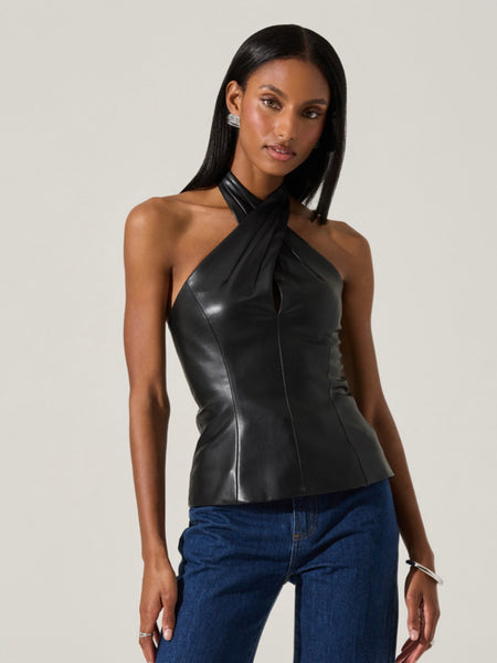 Janie Top in Blue Rust Polkdot