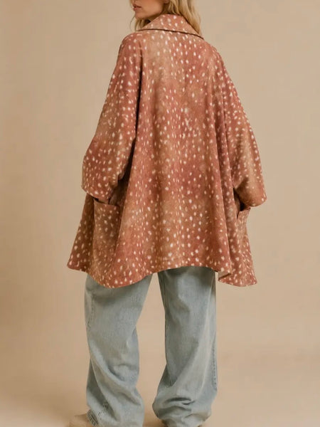 Oh Deer Cardigan Jacket in Bambi Brown