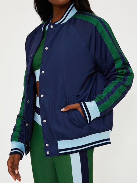 Flight Jacket in Ivy Colorblock