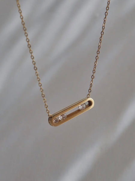Lumi CZ Bar Necklace