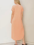 Easy V Midi Dress in Creamy Peach