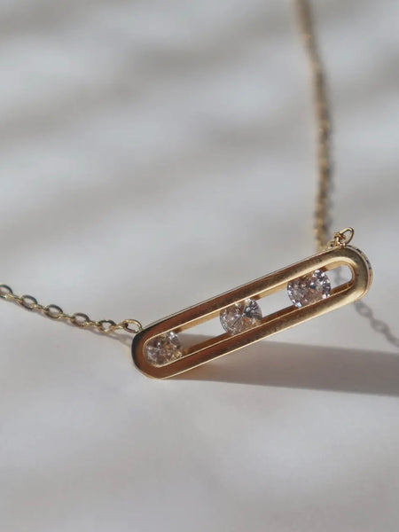 Lumi CZ Bar Necklace