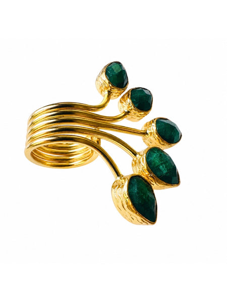 Ezzah Emerald Lotus Ring